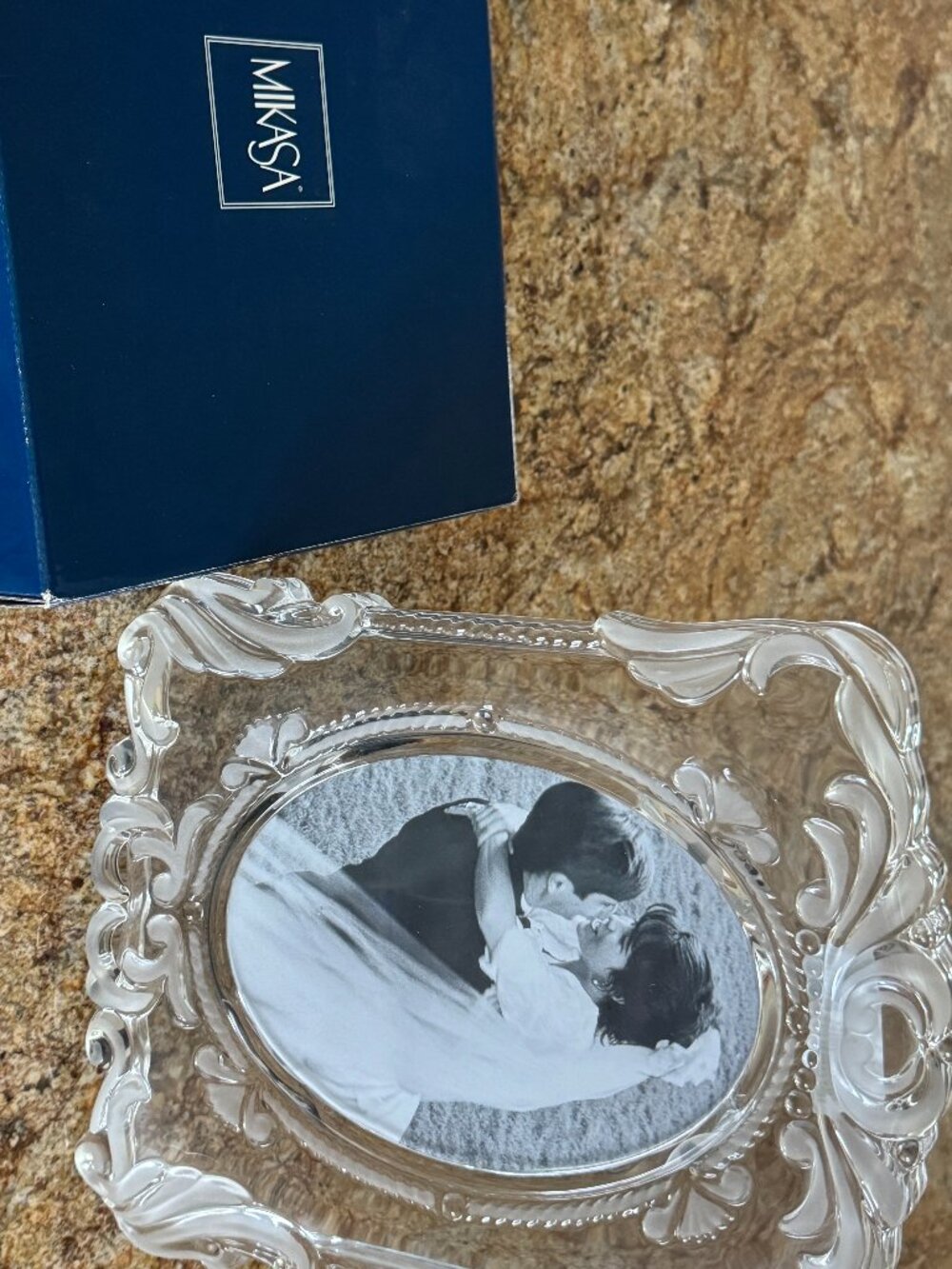 MIKASA Cut-Crystal "Princess" Picture Frame, Vintage, New, with Box, 5x7 picture